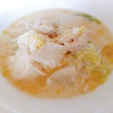 鶏団子入り♪体が喜ぶ豆乳仕立ての酒粕スープ